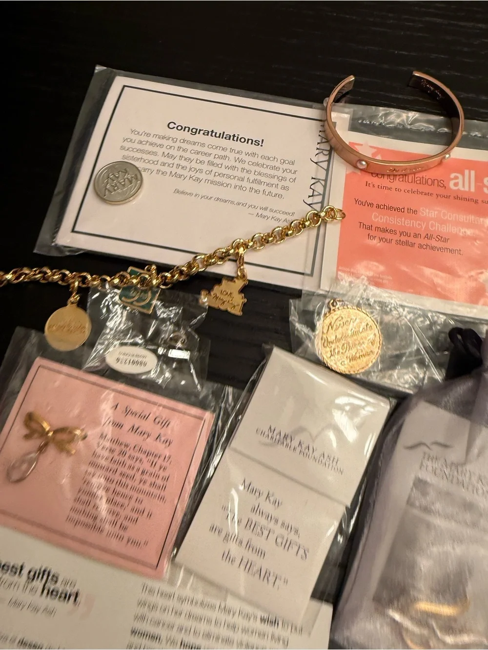 Mary Kay Bundle of Jewelry Pins Pin Enhancers Charms Bookmarks Assorted Lot